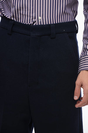Chinohose aus Wollstoff mit verdecktem Verschluss