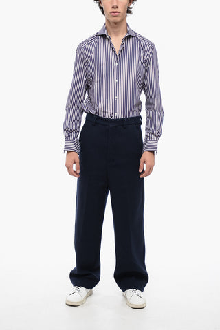 Chinohose aus Wollstoff mit verdecktem Verschluss