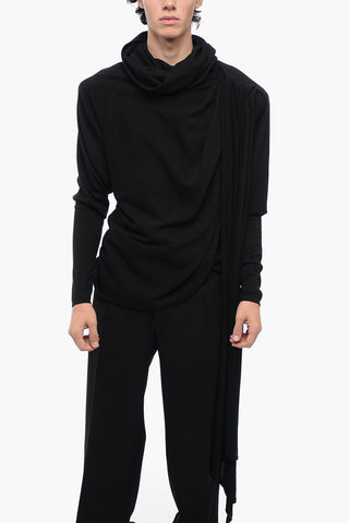 Turtle Neck Sweater With Draping