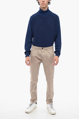 Regular Waist Twill Chinos Pants