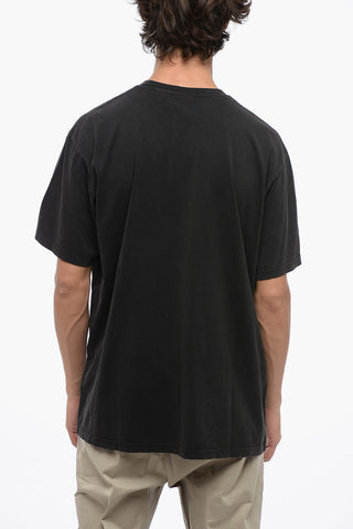 Solid Color REVOLUTION Crewneck T-Shirt with Frontal Print