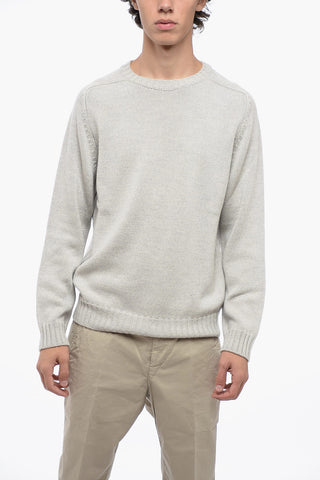 Solid Color Wool Crew-neck Sweater