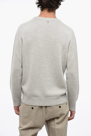 Solid Color Wool Crew-neck Sweater