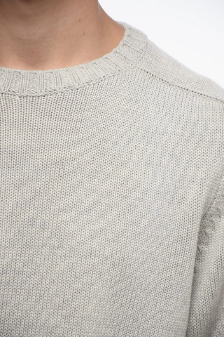 Solid Color Wool Crew-neck Sweater