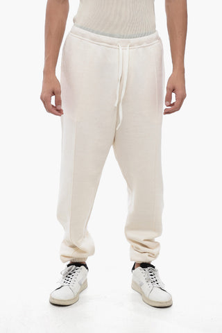 Joggers in Misto Cotone Felpato con Polsini