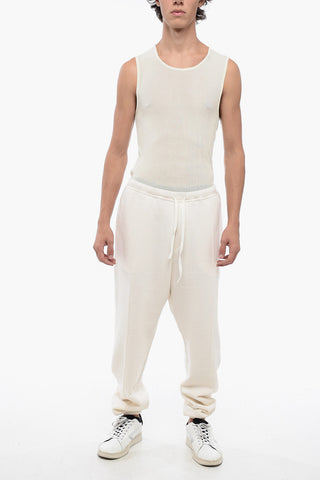 Joggers in Misto Cotone Felpato con Polsini