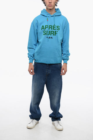 Cotton Blend Hoodie with Velvet Logo