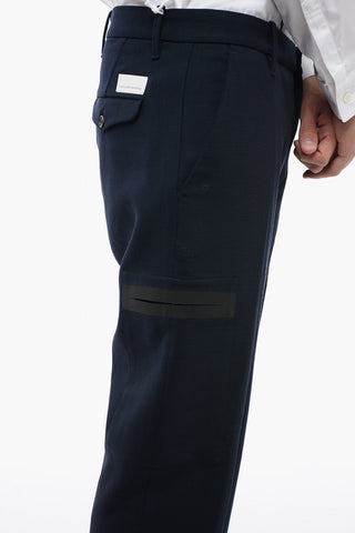Virgin Wool Stretch Pants with Laser Pocket