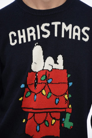 PEANUTS Embroidered CHRISTMAS MOOD Crew-neck Sweater