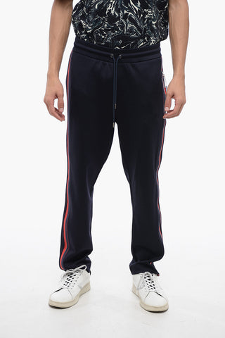 Cotton Blend Trackpants with Side Contrasting Bands