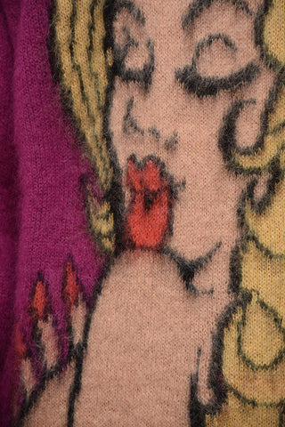 Maglia Girocollo Oversize con Maxi Ricamo Frontale