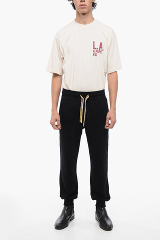Joggers LACE CRAB in Cotone Garzato con Coulisse