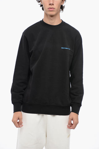 Solid Color Cotton Crew-neck Sweatshirt