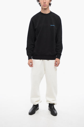 Solid Color Cotton Crew-neck Sweatshirt