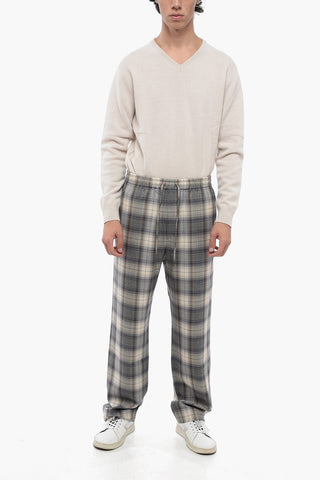 Tartan Checked Wool Casual Pants