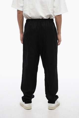 2-Pocket Viscose Blend Pants with Elastic Waistband