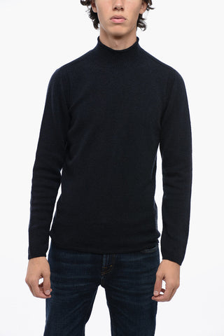 Maglia a Collo Alto in Misto Cammello