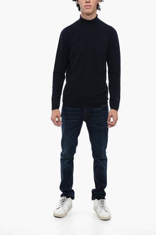 Maglia a Collo Alto in Misto Cammello