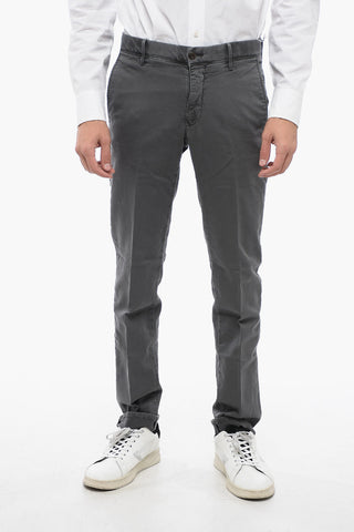 Pantaloni Chino in Cotone Stretch a Tinta Unita