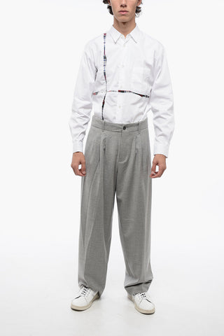 Wool Blend COSMO Double Pleat Pants with belt Loops