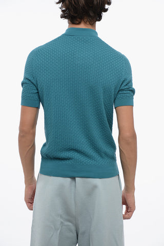 3-Button Jacquard Cotton Polo