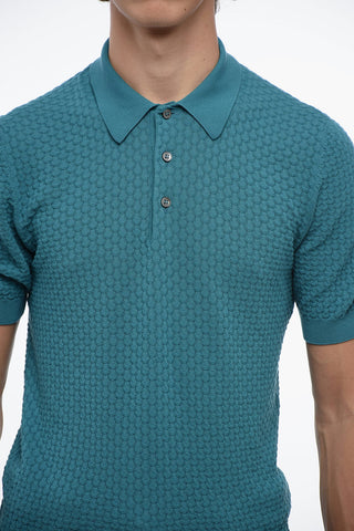 3-Button Jacquard Cotton Polo