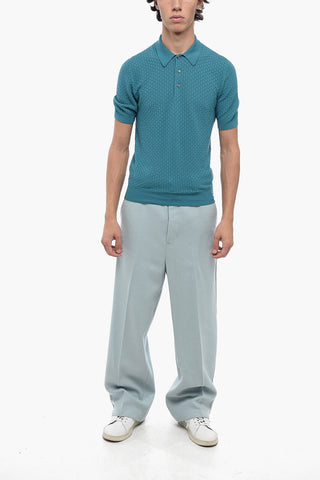 3-Button Jacquard Cotton Polo