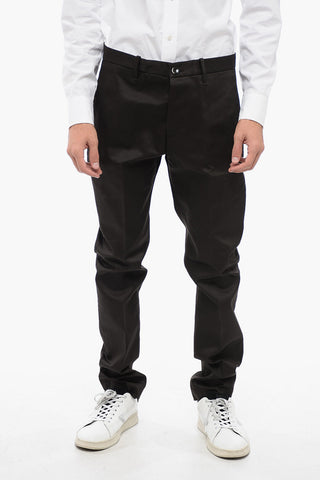 Cotton Twill Pants with Hidden Closure 