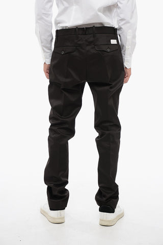 Cotton Twill Pants with Hidden Closure 