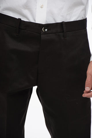 Cotton Twill Pants with Hidden Closure 