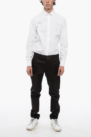 Cotton Twill Pants with Hidden Closure 