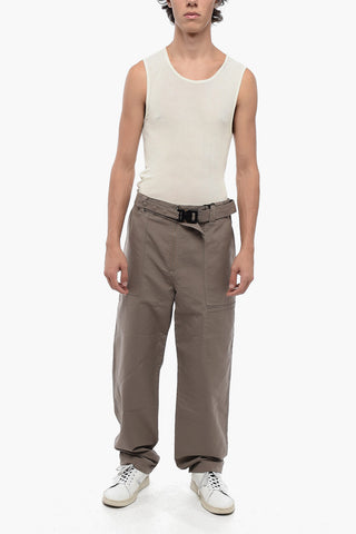 Multipocketed Cotton Pants with Safety Belt