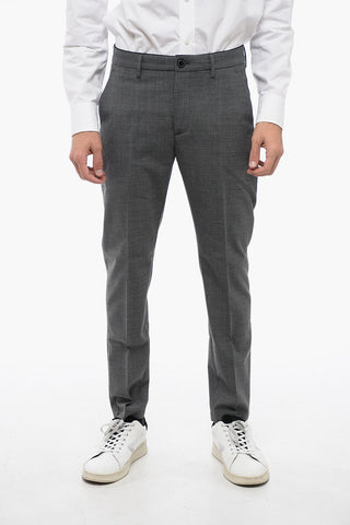 Virgin Wool Blend Pants with Belt Loops
