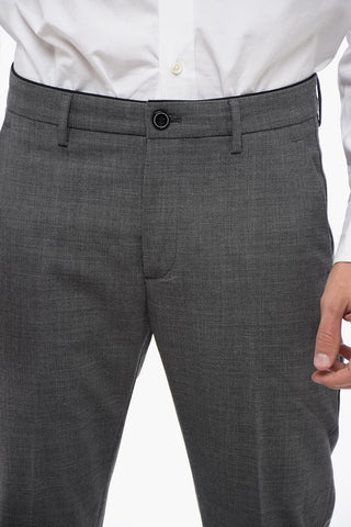 Virgin Wool Blend Pants with Belt Loops