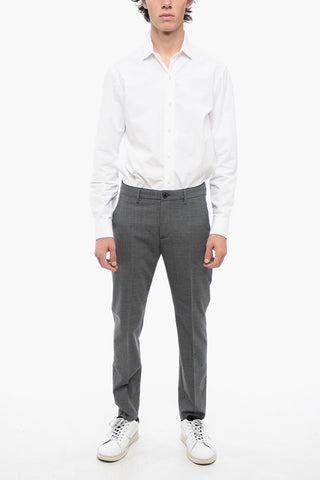 Virgin Wool Blend Pants with Belt Loops