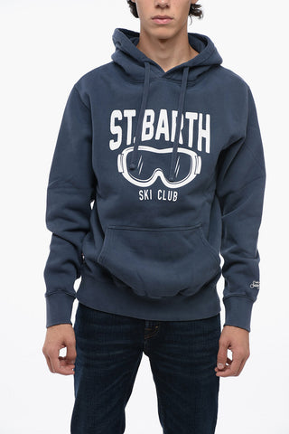 Solid Color Hoodie with Contrasting Print