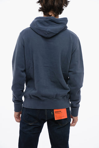 Solid Color Hoodie with Contrasting Print