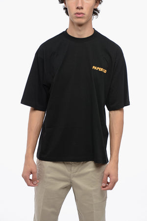 T-shirt Girocollo in Cotone con Maxi Stampa Sul Retro