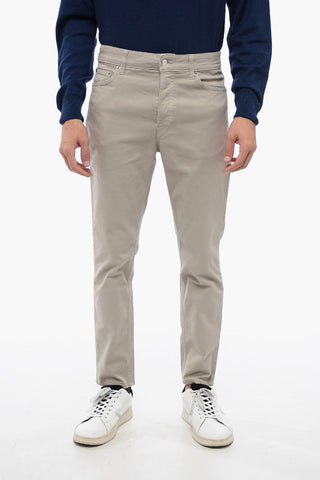 Cotton Stretch 5 Pockets DRAKE Pants with Logo-Button