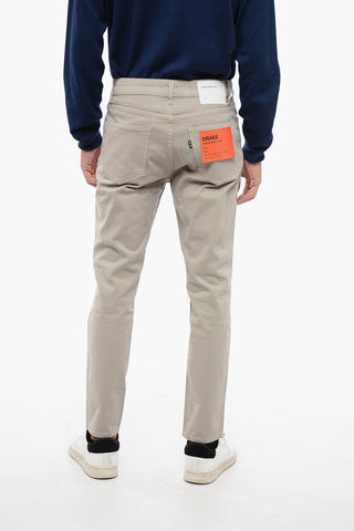 Cotton Stretch 5 Pockets DRAKE Pants with Logo-Button