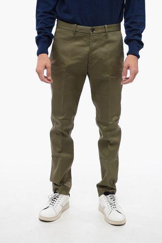 Cotton Twill Pants with Hidden Closure 