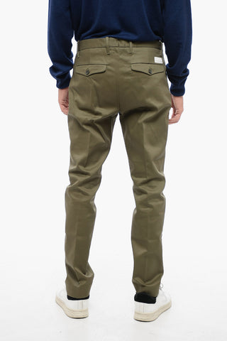 Cotton Twill Pants with Hidden Closure 