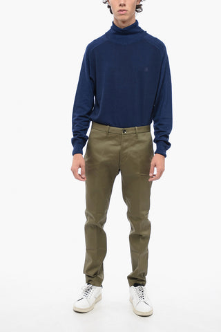 Cotton Twill Pants with Hidden Closure 