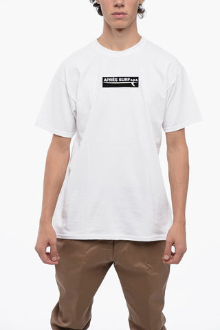 T-shirt Girocollo in Cotone con Logo in Velour
