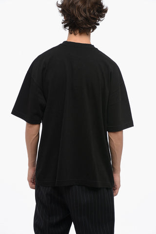 Crew-Neck Cotton T-Shirt with Front Print