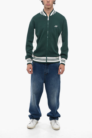 Two-Tone Sweatshirt with Zip Closure