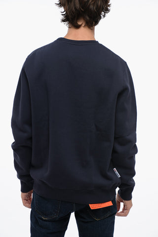 Fleeced cotton Crew-neck Sweatshirt with Logo
