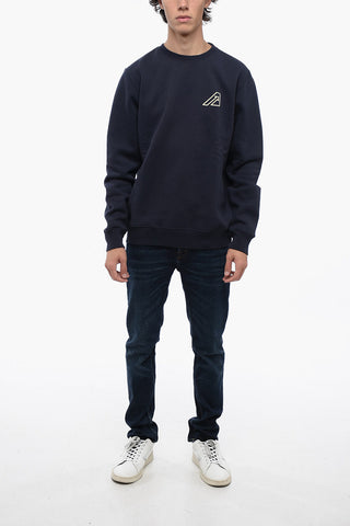 Fleeced cotton Crew-neck Sweatshirt with Logo