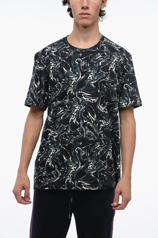 T-Shirt Girocollo HONORE in Cotone Motivo Marble