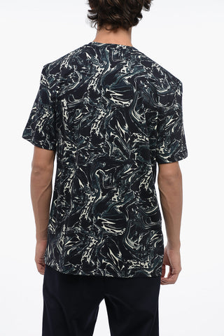 T-Shirt Girocollo HONORE in Cotone Motivo Marble
